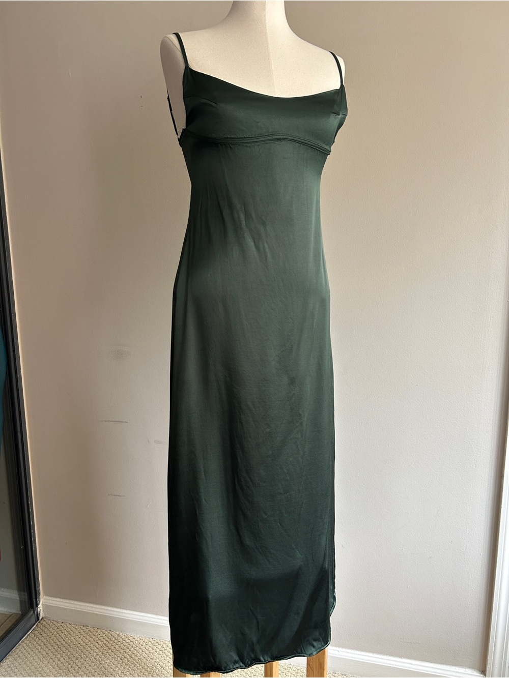 Slip Dress in Forest Green